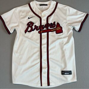 Nike Ronald Acuna Jr Atlanta Braves Jersey Youth Large 14/16 White MLB Baseball